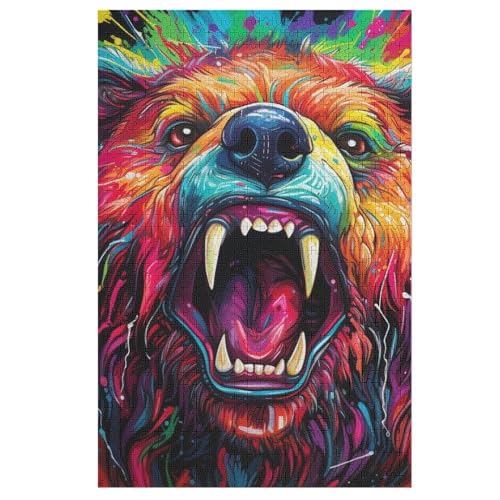 Bär -Puzzle, 1000 Teile,Holzpuzzle Für Erwachsene Kinder, Lustiges Spielzeug, Denkspiel, Bildungsspiel, 78×53cm Bär -Puzzle, 1000 Teile,Holzpuzzle Für Erwachsene Kinder, Lustiges Spielzeug, Denkspiel, Bildungsspiel, 78×53cm von LCWWW