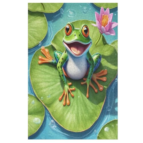 Big Eyed Frosch Puzzle 1000 Teile, Holzpuzzle Für Erwachsene Kinder, Impossible Puzzles, Geschicklichkeitsspiel Für Die Ganze Familie 78×53cm Big Eyed Frosch Puzzle 1000 Teile, Holzpuzzle Für Erwachsene Kinder, Impossible Puzzles, Geschicklichkeitsspiel Für Die Ganze Familie 78×53cm von LCWWW