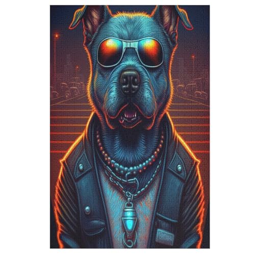 Boss Dog 1000 Teile Premium-Puzzles Für Erwachsene Kinder- Holzpuzzles Spaß Und Lernspiele - Perfekte Puzzle-Geschenke 78×53cm von LCWWW