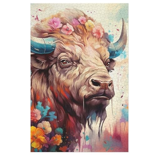 Büffel 1000 Teile Puzzles, Wood Craft, Hochwertiges Modernes Puzzle, DIY, Für Erwachsene Und Kinder Ab 12 Jahren, 78×53cm von LCWWW