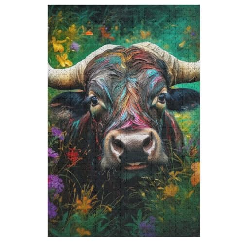 Büffel -Puzzle, 1000 Teile,Holzpuzzle Für Erwachsene Kinder, Lustiges Spielzeug, Denkspiel, Bildungsspiel, 78×53cm Büffel -Puzzle, 1000 Teile,Holzpuzzle Für Erwachsene Kinder, Lustiges Spielzeug, Denkspiel, Bildungsspiel, 78×53cm von LCWWW