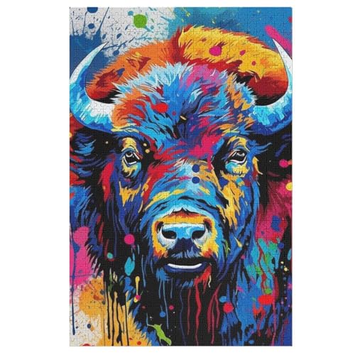 Büffel Puzzle 1000 Teile, Holzpuzzle Für Erwachsene Kinder, Impossible Puzzles, Geschicklichkeitsspiel Für Die Ganze Familie 78×53cm Büffel Puzzle 1000 Teile, Holzpuzzle Für Erwachsene Kinder, Impossible Puzzles, Geschicklichkeitsspiel Für Die Ganze Familie 78×53cm von LCWWW