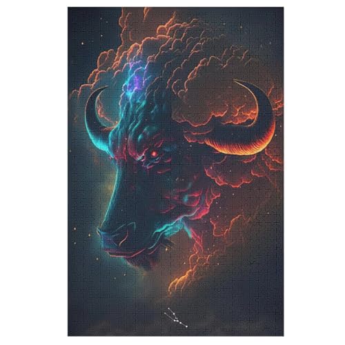 Bulle 1000 Teile Puzzles Für Erwachsene,Holzpuzzle - Verringerter Druck Schwieriges Unmögliche Puzzle Für 12+ Kinder 78×53cm Bulle 1000 Teile Puzzles Für Erwachsene,Holzpuzzle - Verringerter Druck Schwieriges Unmögliche Puzzle Für 12+ Kinder 78×53cm von LCWWW