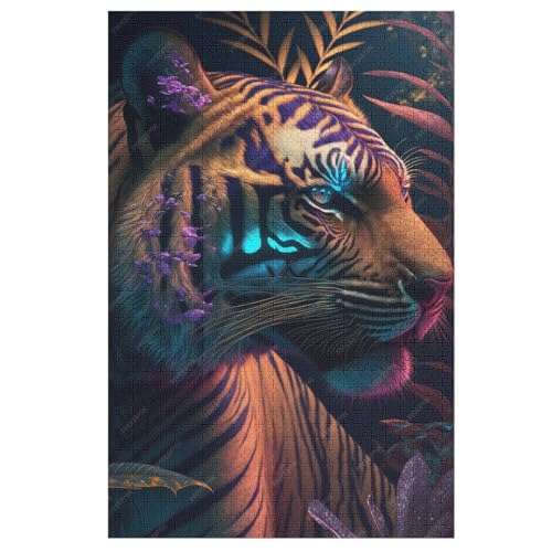 Bunter Abstrakter Tiger Puzzle 1000 Teile, Holzpuzzle Für Erwachsene Kinder, Impossible Puzzles, Geschicklichkeitsspiel Für Die Ganze Familie 78×53cm Bunter Abstrakter Tiger Puzzle 1000 Teile, Holzpuzzle Für Erwachsene Kinder, Impossible Puzzles, Geschicklichkeitsspiel Für Die Ganze Familie 78×53cm von LCWWW