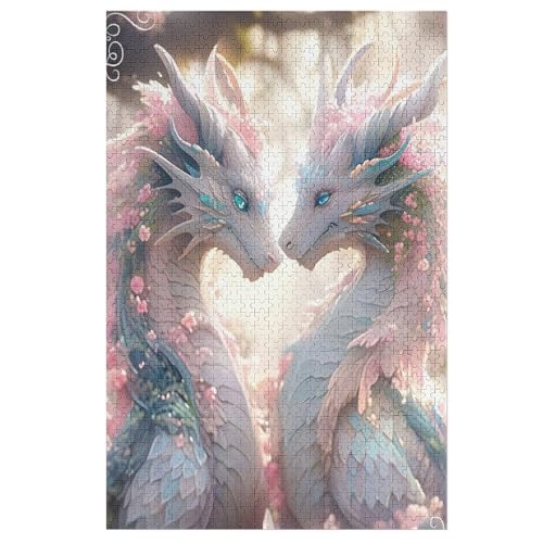 Cute Drache Holzpuzzle 1000 Teile,Puzzles Für Erwachsene, Impossible Puzzle, Kinder Legespiel 78×53cm Cute Drache Holzpuzzle 1000 Teile,Puzzles Für Erwachsene, Impossible Puzzle, Kinder Legespiel 78×53cm von LCWWW