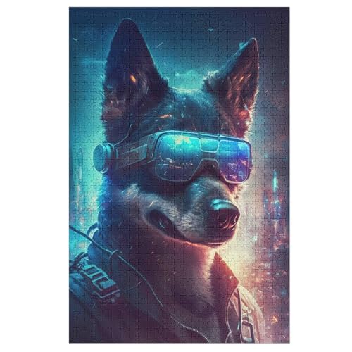 Cute Hund Puzzles 1000 Teile Erwachsener Kniffel Spaß Für Die Ganze Familie, Holzpuzzle Kinder Erwachsene, Impossible Puzzle Schwer 78×53cm von LCWWW