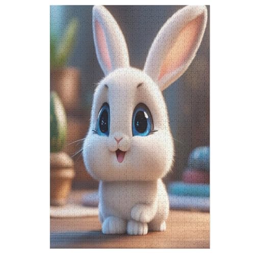 Cute Kaninchen -Puzzle, 1000 Teile,Holzpuzzle Für Erwachsene Kinder, Lustiges Spielzeug, Denkspiel, Bildungsspiel, 78×53cm Cute Kaninchen -Puzzle, 1000 Teile,Holzpuzzle Für Erwachsene Kinder, Lustiges Spielzeug, Denkspiel, Bildungsspiel, 78×53cm von LCWWW