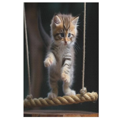 Cute Katze Puzzle 1000 Teile, Holzpuzzle Für Erwachsene Kinder, Impossible Puzzles, Geschicklichkeitsspiel Für Die Ganze Familie 78×53cm Cute Katze Puzzle 1000 Teile, Holzpuzzle Für Erwachsene Kinder, Impossible Puzzles, Geschicklichkeitsspiel Für Die Ganze Familie 78×53cm von LCWWW