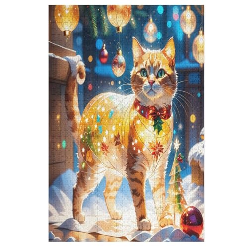 Cute Katze Puzzle 1000 Teile, Holzpuzzle Für Erwachsene Kinder, Impossible Puzzles, Geschicklichkeitsspiel Für Die Ganze Familie 78×53cm von LCWWW