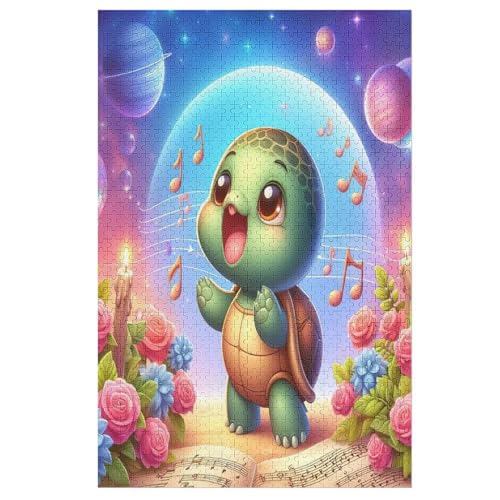 Cute Schildkröte Holzpuzzle 1000 Teile, Knobelspiele Für Erwachsene, Teenager, Puzzles Unmögliche - Kinder Puzzle Zimmer Deko 78×53cm Cute Schildkröte Holzpuzzle 1000 Teile, Knobelspiele Für Erwachsene, Teenager, Puzzles Unmögliche - Kinder Puzzle Zimmer Deko 78×53cm von LCWWW
