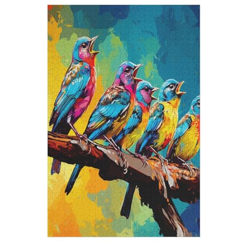 Cute Vogel Holzpuzzle 1000 Teile, Knobelspiele Für Erwachsene, Teenager, Puzzles Unmögliche - Kinder Puzzle Zimmer Deko 78×53cm Cute Vogel Holzpuzzle 1000 Teile, Knobelspiele Für Erwachsene, Teenager, Puzzles Unmögliche - Kinder Puzzle Zimmer Deko 78×53cm von LCWWW