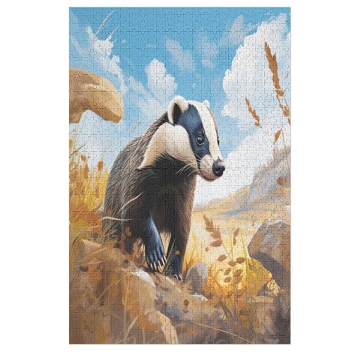 Dachs -Puzzle, 1000 Teile,Holzpuzzle Für Erwachsene Kinder, Lustiges Spielzeug, Denkspiel, Bildungsspiel, 78×53cm Dachs -Puzzle, 1000 Teile,Holzpuzzle Für Erwachsene Kinder, Lustiges Spielzeug, Denkspiel, Bildungsspiel, 78×53cm von LCWWW