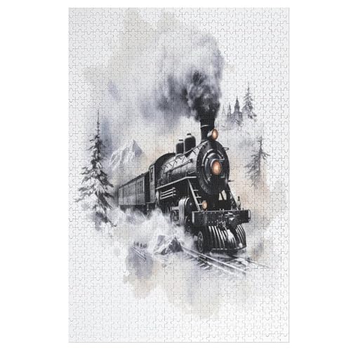 Dampfzug Puzzle 1000 Teile, Holzpuzzle Für Erwachsene Kinder, Impossible Puzzles, Geschicklichkeitsspiel Für Die Ganze Familie 78×53cm Dampfzug Puzzle 1000 Teile, Holzpuzzle Für Erwachsene Kinder, Impossible Puzzles, Geschicklichkeitsspiel Für Die Ganze Familie 78×53cm von LCWWW