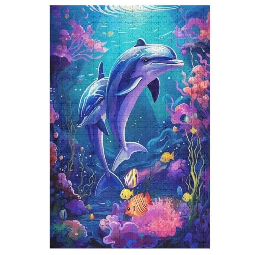 Delfin-Puzzlespiel Aus Holz, 1000 Puzzleteile, Kreatives Puzzle Für Teenager Und Erwachsene, Kreatives Spielzeug, Puzzles, 78×53cm von LCWWW