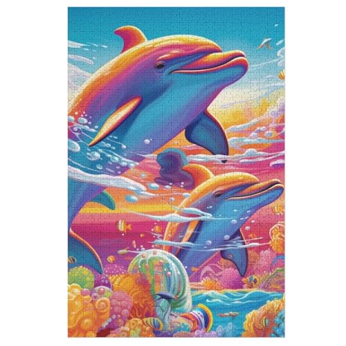 Delphin Holzpuzzle 1000 Teile Klassische Puzzles Erwachsene Kinder Puzzle DIY Kit Holzspielzeug Einzigartiges Geschenk 78×53cm Delphin Holzpuzzle 1000 Teile Klassische Puzzles Erwachsene Kinder Puzzle DIY Kit Holzspielzeug Einzigartiges Geschenk 78×53cm von LCWWW