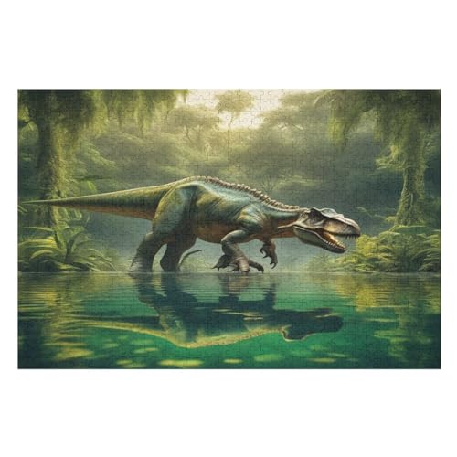 Dinosaurierier 1000 Teile Premium-Puzzles Für Erwachsene Kinder- Holzpuzzles Spaß Und Lernspiele - Perfekte Puzzle-Geschenke （75×50cm） von LCWWW