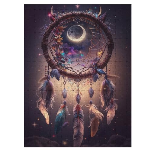 DreamKatzecher 500 Teile Holzpuzzle,einzigartiges Puzzle, Geschenk Für Erwachsene,Familienspiel,Herausforderungsaktivität,55×41cm von LCWWW