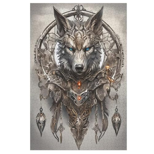 DreamKatzecher Wolf Holzpuzzle 1000 Teile, Knobelspiele Für Erwachsene, Teenager, Puzzles Unmögliche - Kinder Puzzle Zimmer Deko 78×53cm DreamKatzecher Wolf Holzpuzzle 1000 Teile, Knobelspiele Für Erwachsene, Teenager, Puzzles Unmögliche - Kinder Puzzle Zimmer Deko 78×53cm von LCWWW