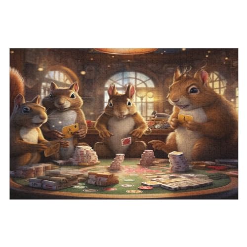 Eichhörnchen Puzzle 1000 Teile, Holzpuzzle Herausforderndes Geschicklichkeitsspiel Für Die Ganze Familie, Kinder Erwachsenenpuzzle Ab 12 Jahren （75×50cm） von LCWWW
