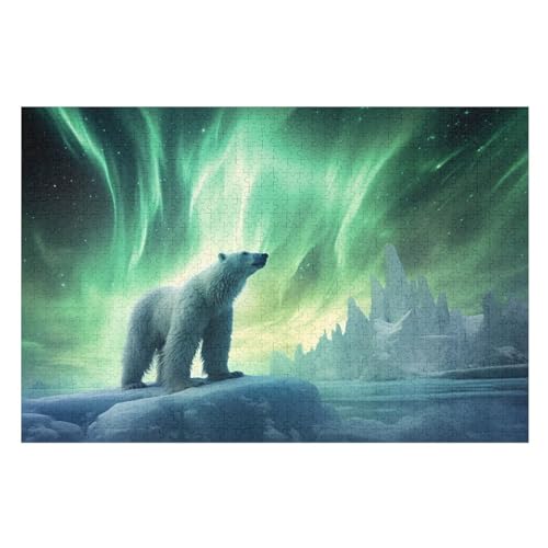 Eisbär Puzzle 1000 Teile, Holzpuzzle Herausforderndes Geschicklichkeitsspiel Für Die Ganze Familie, Kinder Erwachsenenpuzzle Ab 12 Jahren （75×50cm） von LCWWW