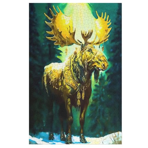 Elch 1000 Teile Premium-Puzzles Für Erwachsene Kinder- Holzpuzzles Spaß Und Lernspiele - Perfekte Puzzle-Geschenke 78×53cm Elch 1000 Teile Premium-Puzzles Für Erwachsene Kinder- Holzpuzzles Spaß Und Lernspiele - Perfekte Puzzle-Geschenke 78×53cm von LCWWW