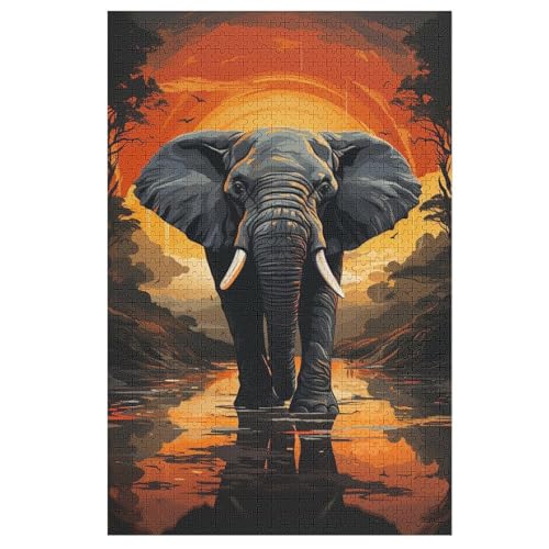 Elefant 1000 Teile Puzzles Für Erwachsene Holzpuzzle Familienpuzzlespiel Stressabbau-Puzzle Für Kinder Ab 12 Jahren 78×53cm Elefant 1000 Teile Puzzles Für Erwachsene Holzpuzzle Familienpuzzlespiel Stressabbau-Puzzle Für Kinder Ab 12 Jahren 78×53cm von LCWWW