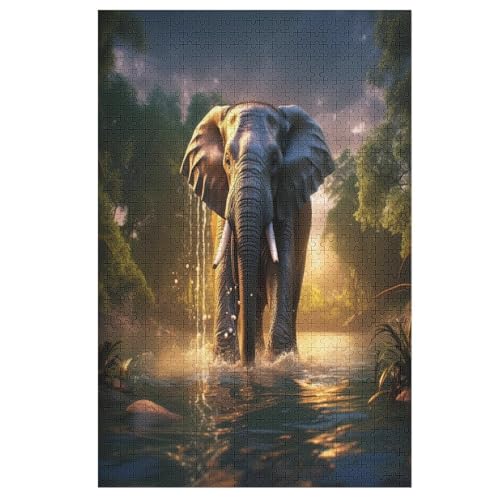 Elefant Puzzle 1000 Teile, Holzpuzzle Für Erwachsene Kinder, Impossible Puzzles, Geschicklichkeitsspiel Für Die Ganze Familie 78×53cm Elefant Puzzle 1000 Teile, Holzpuzzle Für Erwachsene Kinder, Impossible Puzzles, Geschicklichkeitsspiel Für Die Ganze Familie 78×53cm von LCWWW
