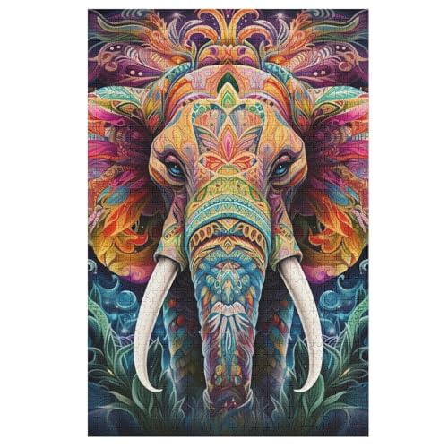 Elephant-Puzzlespiel Aus Holz, 1000 Puzzleteile, Puzzle Für Teenager Und Erwachsene, Kreatives Spielzeug, Puzzles, 78×53cm von LCWWW