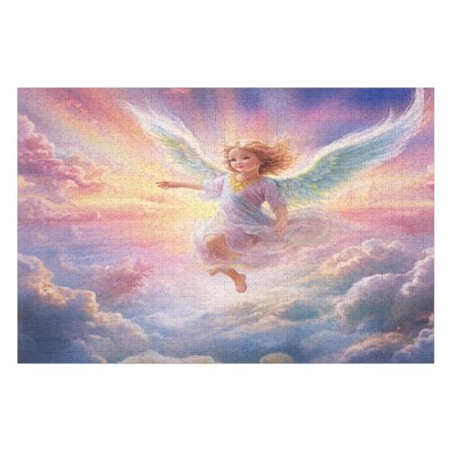 Engelbaby Holzpuzzle 1000 Teile, Knobelspiele Für Erwachsene, Teenager, Puzzles Unmögliche - Kinder Puzzle Zimmer Deko （75×50cm） von LCWWW