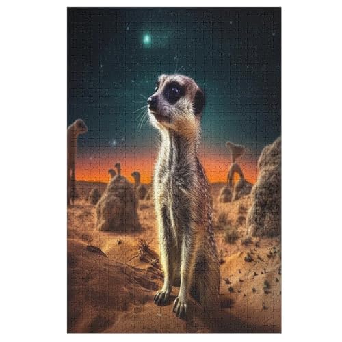 Erdmännchen Holzpuzzle 1000 Teile, Knobelspiele Für Erwachsene, Teenager, Puzzles Unmögliche - Kinder Puzzle Zimmer Deko 78×53cm von LCWWW