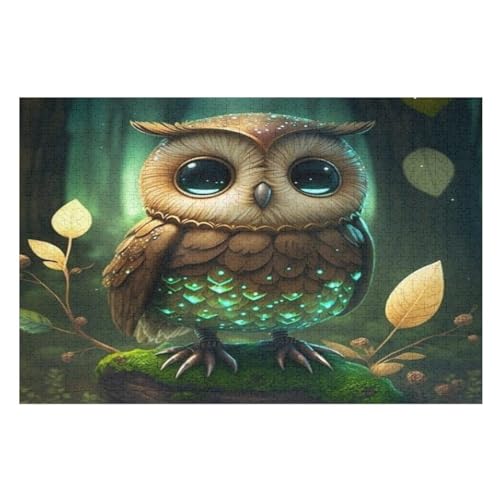 Eule Holzpuzzle 1000 Teile, Knobelspiele Für Erwachsene, Teenager, Puzzles Unmögliche - Kinder Puzzle Zimmer Deko （75×50cm） von LCWWW
