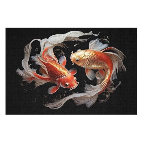 Fisch Puzzle 1000 Teile, Holzpuzzle Herausforderndes Geschicklichkeitsspiel Für Die Ganze Familie, Kinder Erwachsenenpuzzle Ab 12 Jahren （75×50cm） von LCWWW