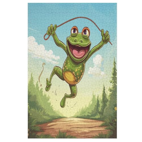 Frosch 1000 Teile Puzzles Für Erwachsene Holzpuzzle Familienpuzzlespiel Stressabbau-Puzzle Für Kinder Ab 12 Jahren 78×53cm von LCWWW