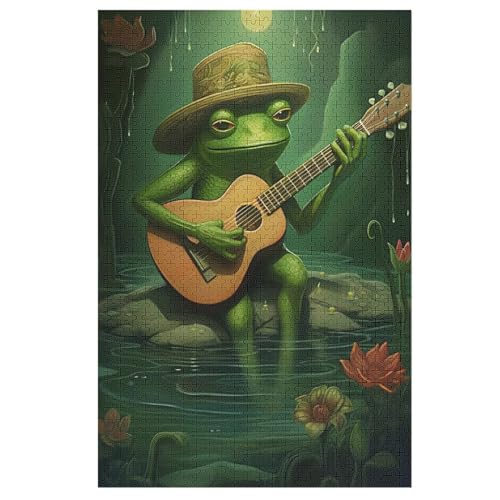 Frosch Playing Guitar Puzzles 1000 Teile Erwachsener Kniffel Spaß, Holzpuzzle Kinder Erwachsene, Impossible Puzzle Schwer 78×53cm Frosch Playing Guitar Puzzles 1000 Teile Erwachsener Kniffel Spaß, Holzpuzzle Kinder Erwachsene, Impossible Puzzle Schwer 78×53cm von LCWWW
