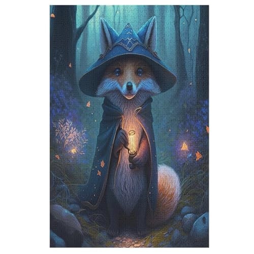 Fuchs Holzpuzzle 1000 Teile Klassische Puzzles Erwachsene Kinder Puzzle DIY Kit Holzspielzeug Einzigartiges Geschenk 78×53cm von LCWWW