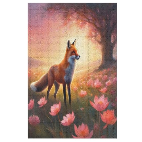 Fuchs Holzpuzzle 1000 Teile Klassische Puzzles Erwachsene Kinder Puzzle DIY Kit Holzspielzeug Einzigartiges Geschenk 78×53cm von LCWWW