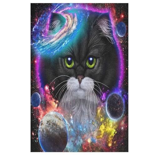 Galaxy Space Katze Holzpuzzle - 1000 Teiliges Jigsaw Knobelspiel - Puzzle Für Erwachsene & Kinder - Outdoor & Reisespielzeug 78×53cm Galaxy Space Katze Holzpuzzle - 1000 Teiliges Jigsaw Knobelspiel - Puzzle Für Erwachsene & Kinder - Outdoor & Reisespielzeug 78×53cm von LCWWW