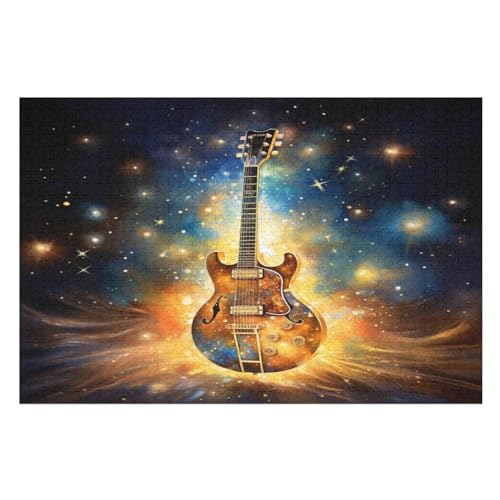 Gitarre 1000 Teile Premium-Puzzles Für Erwachsene Kinder- Holzpuzzles Spaß Und Lernspiele - Perfekte Puzzle-Geschenke （75×50cm） von LCWWW