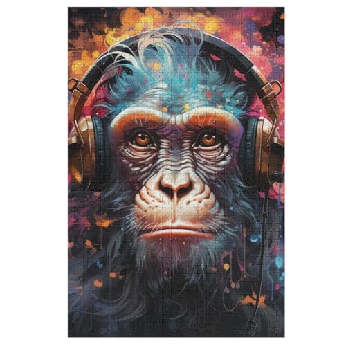 Gorillas-Puzzlespiel Aus Holz, 1000 Puzzleteile, Puzzle Für Teenager Und Erwachsene, Kreatives Spielzeug, Puzzles, 78×53cm von LCWWW