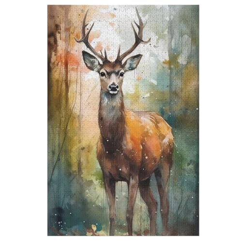 Hirsch Puzzle Für Erwachsene 1000 Teile Premium Recyceltes Brett Zum Lernen, Lernspielzeug, Familienspiele Kinder Holzpuzzle 78×53cm Hirsch Puzzle Für Erwachsene 1000 Teile Premium Recyceltes Brett Zum Lernen, Lernspielzeug, Familienspiele Kinder Holzpuzzle 78×53cm von LCWWW