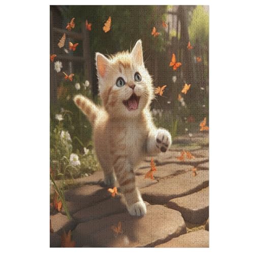 Holzpuzzle 1000 Teile, Cute Katze Puzzles Erwachsene Und Kinder, Am Besten Für Die Familienspielsammlung 78×53cm von LCWWW