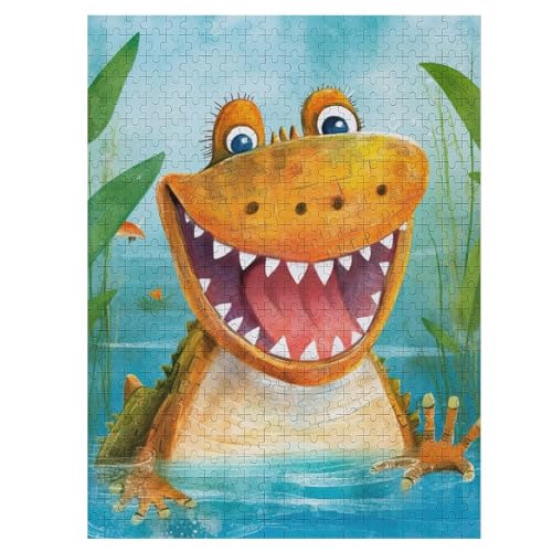 Holzpuzzle 500 Teile, Fröhliches Krokodil Puzzles Erwachsene Und Kinder, Am Besten Für Die Familienspielsammlung 55×41cm Holzpuzzle 500 Teile, Fröhliches Krokodil Puzzles Erwachsene Und Kinder, Am Besten Für Die Familienspielsammlung 55×41cm von LCWWW