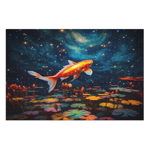 Holzpuzzle Fisch Puzzle 1000 Teile Erwachsene Klassische Pädagogisches Spielzeug Kinder Lernspiel Herausforderndes Puzzles （75×50cm） von LCWWW