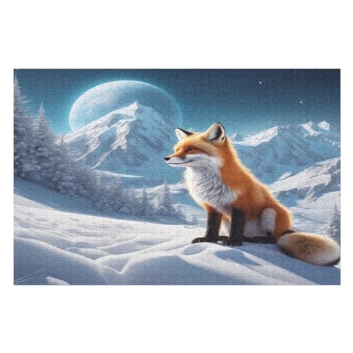 Holzpuzzle Fuchs Puzzle 1000 Teile Erwachsene Klassische Pädagogisches Spielzeug Kinder Lernspiel Herausforderndes Puzzles （75×50cm） von LCWWW