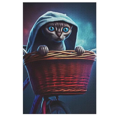 Holzpuzzle Katze Puzzle 1000 Teile Erwachsene Klassische Pädagogisches Spielzeug Kinder Lernspiel Herausforderndes Puzzles 78×53cm von LCWWW