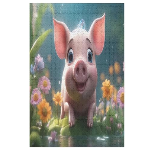 Holzpuzzle Süßes Schwein Puzzle 1000 Teile Erwachsene Klassische Pädagogisches Spielzeug Kinder Lernspiel Herausforderndes Puzzles 78×53cm Holzpuzzle Süßes Schwein Puzzle 1000 Teile Erwachsene Klassische Pädagogisches Spielzeug Kinder Lernspiel Herausforderndes Puzzles 78×53cm von LCWWW