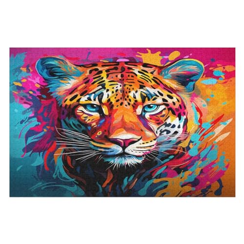 Holzpuzzle Tiger Puzzle 1000 Teile Erwachsene Klassische Pädagogisches Spielzeug Kinder Lernspiel Herausforderndes Puzzles （75×50cm） von LCWWW
