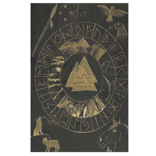 Holzpuzzle Wikinger Myth Puzzle 1000 Teile Erwachsene Klassische Pädagogisches Spielzeug Kinder Lernspiel Herausforderndes Puzzles 78×53cm von LCWWW