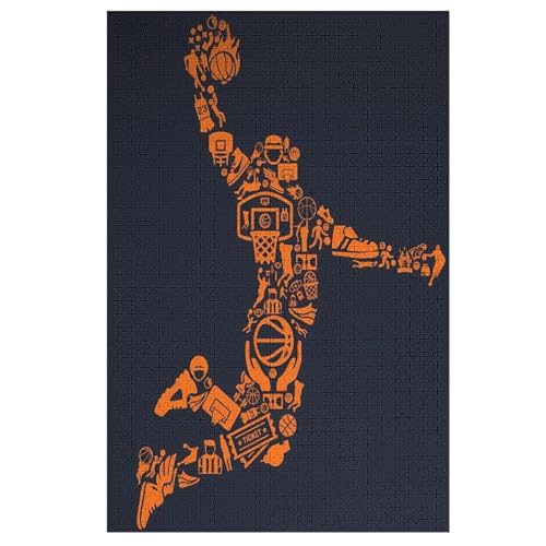 Holzpuzzles 1000 Teile Basketball -Puzzle Für Jungen Und Mädchen, Schwierigkeitsgrad, Lernspiele, Familienspielzeug 78×53cm Holzpuzzles 1000 Teile Basketball -Puzzle Für Jungen Und Mädchen, Schwierigkeitsgrad, Lernspiele, Familienspielzeug 78×53cm von LCWWW