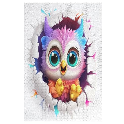 Holzpuzzles 1000 Teile Cute Eule -Puzzle Für Jungen Und Mädchen, Schwierigkeitsgrad, Lernspiele, Familienspielzeug 78×53cm Holzpuzzles 1000 Teile Cute Eule -Puzzle Für Jungen Und Mädchen, Schwierigkeitsgrad, Lernspiele, Familienspielzeug 78×53cm von LCWWW